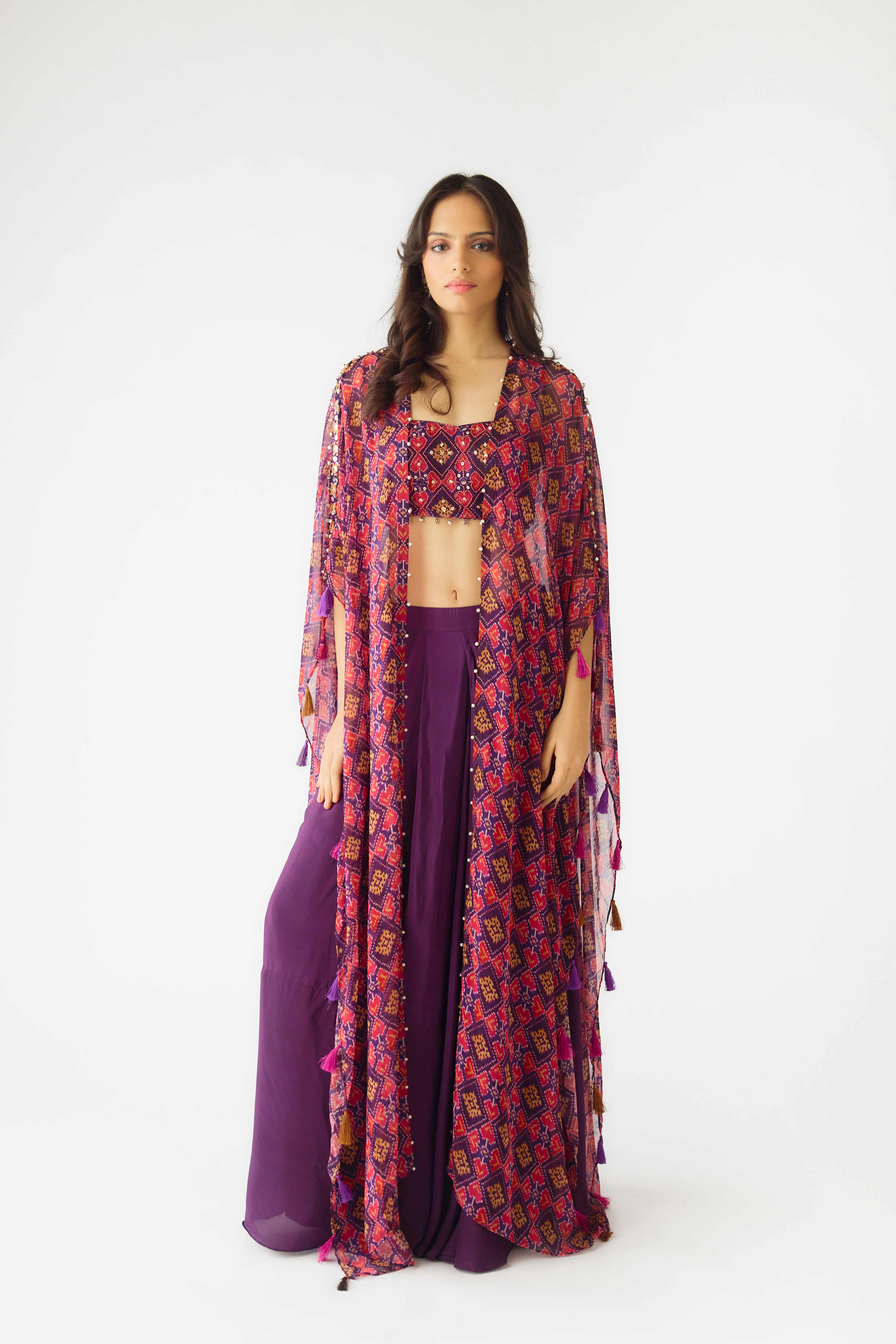 Sharara set purple